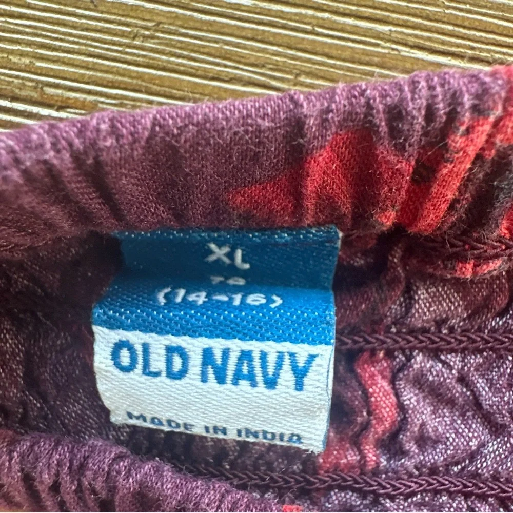 3/27$ Old Navy Kids Burgundy Floral Dress size XL (14-16) - Picture 2 of 5